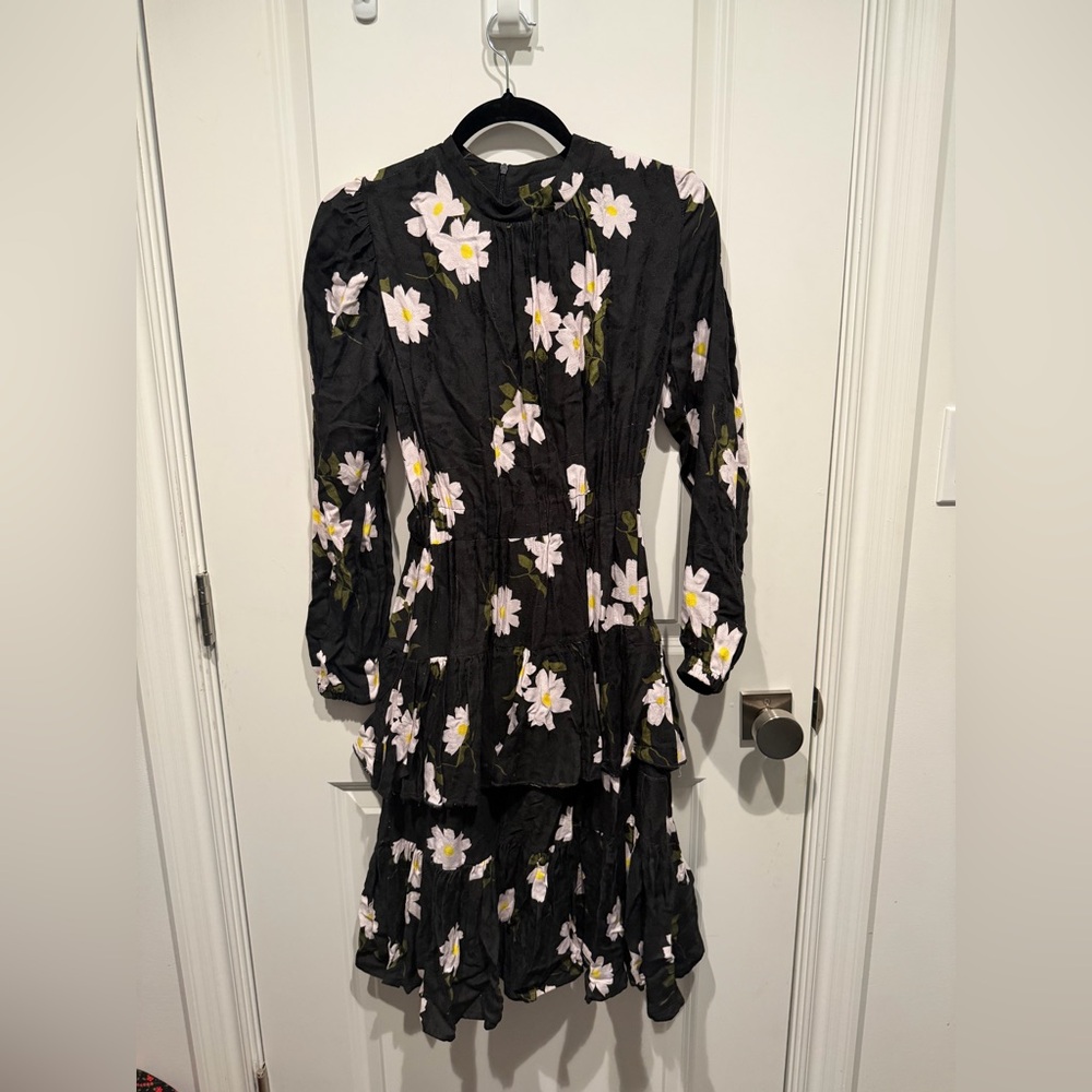 Charming Floral Kids Dress in Black